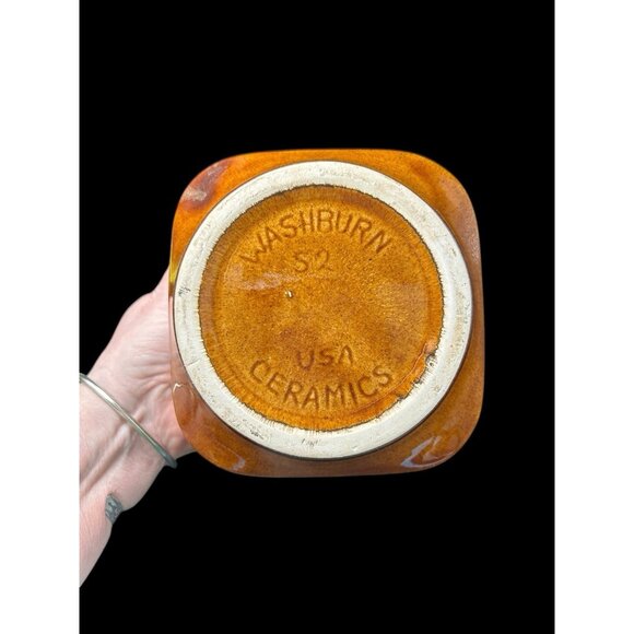 Bowl Planter Drip Glaze Vintage Washburn Ceramics S2 USA Art Pottery Rare Shape - Picture 5 of 7